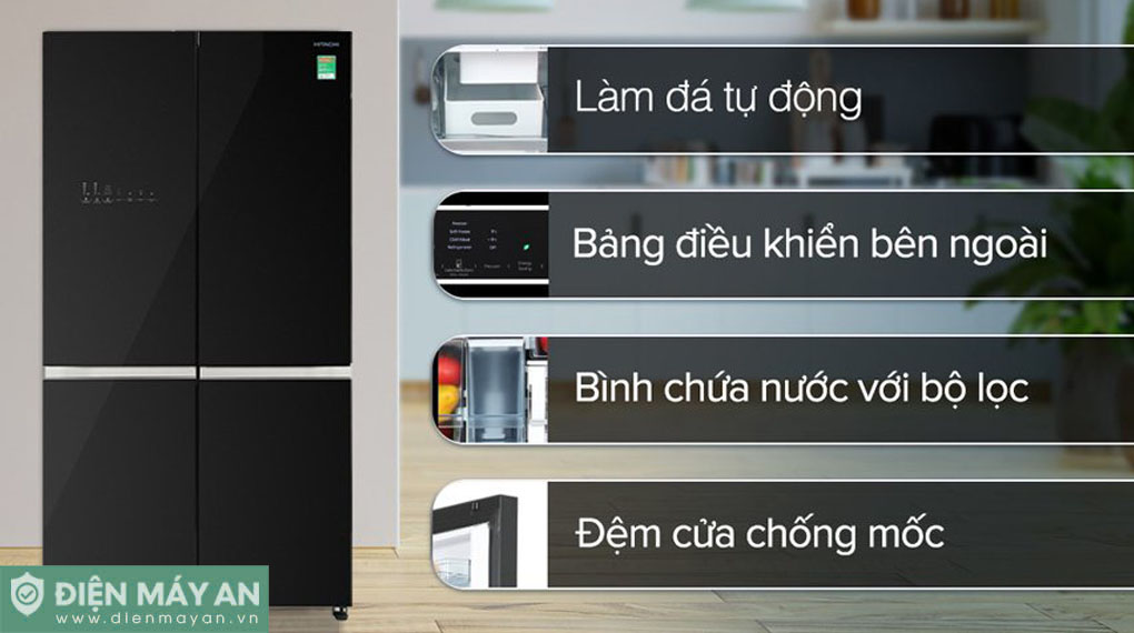 Tủ lạnh Hitachi Inverter 645 lít Multidoor R-WB700VGV4 GBK